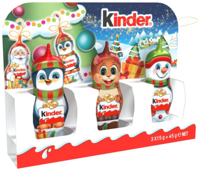 KINDER Новогодний подарок фигурный молочный шоколад 45 г